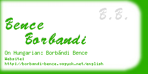 bence borbandi business card